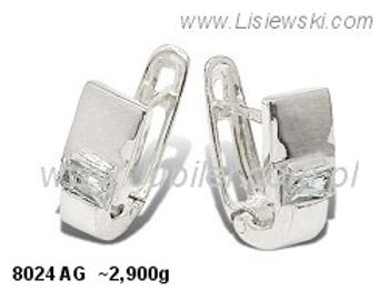 Kolczyki srebrne z cyrkoniami biżuteria srebrna 925 - 8024ag - 1