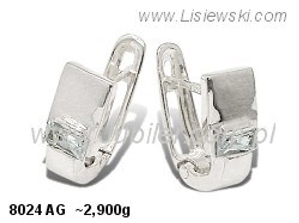 Kolczyki srebrne z cyrkoniami biżuteria srebrna próby 925 - 8024ag