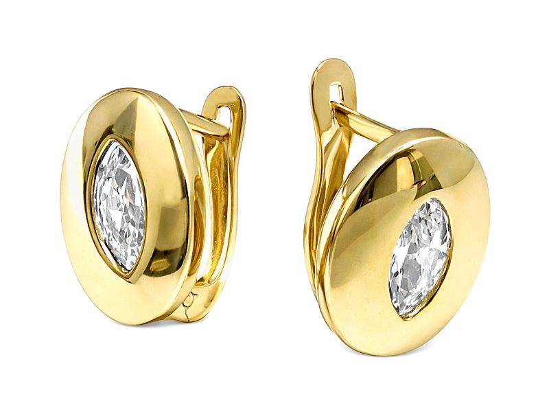 Złote kolczyki z cyrkoniami - 8025
