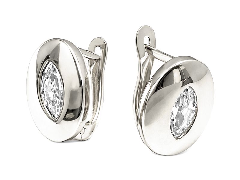 Kolczyki srebrne z cyrkoniami - 8025ag