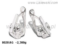 Kolczyki srebrne z cyrkoniami biżuteria srebrna próby 925 - 8028ag