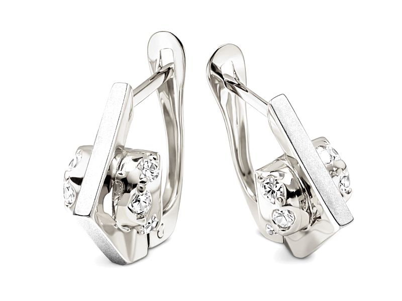 Kolczyki srebrne z cyrkoniami - 8028ag