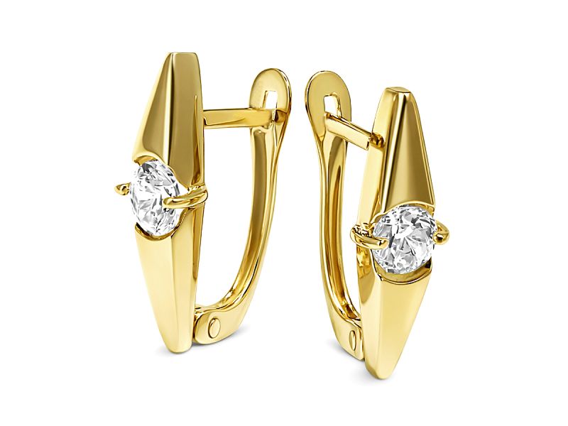 Złote kolczyki z cyrkoniami - 8029