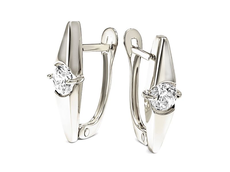 Kolczyki srebrne z cyrkoniami - 8029ag