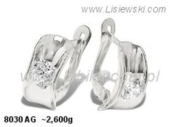 Kolczyki srebrne z cyrkoniami biżuteria srebrna 925 - 8030ag - 1