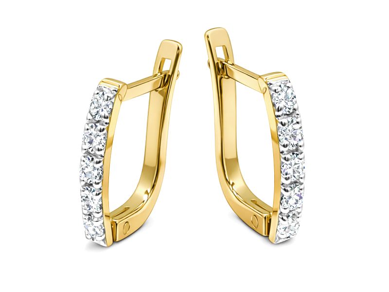 Złote kolczyki z cyrkoniami - 8031