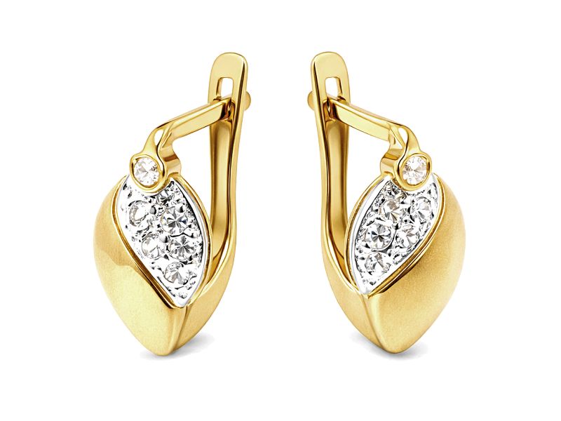 Złote kolczyki z cyrkoniami - 8032