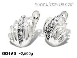 Kolczyki srebrne z cyrkoniami biżuteria srebrna 925 - 8034ag - 1