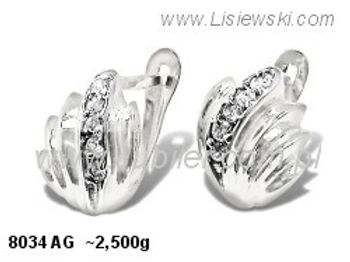 Kolczyki srebrne z cyrkoniami biżuteria srebrna 925 - 8034ag - 1