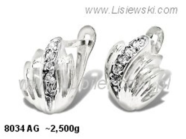 Kolczyki srebrne z cyrkoniami biżuteria srebrna próby 925 - 8034ag