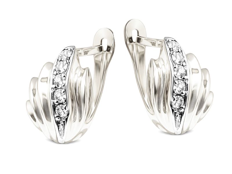 Kolczyki srebrne z cyrkoniami - 8034ag