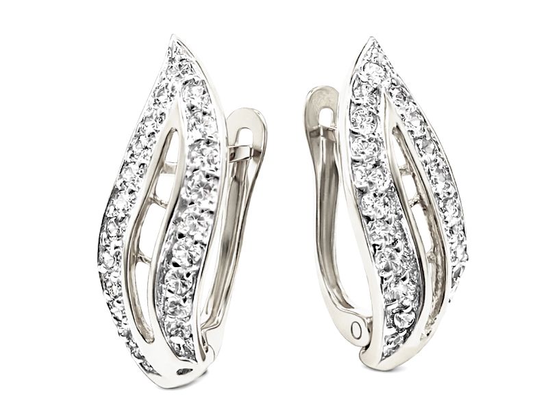 Kolczyki srebrne z cyrkoniami - 8035ag