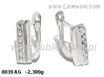 Kolczyki srebrne z cyrkoniami biżuteria srebrna 925 - 8039ag - 1