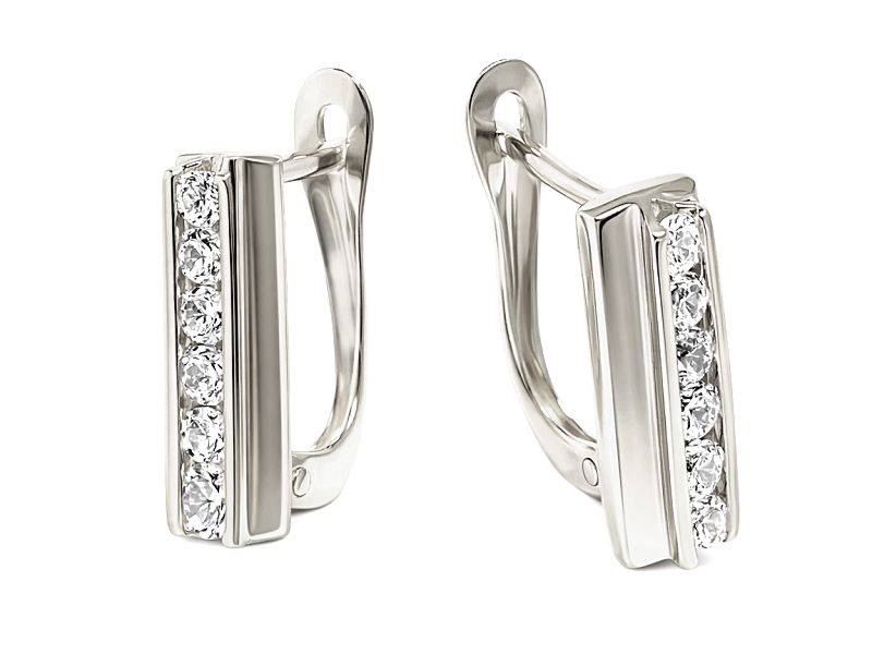 Kolczyki srebrne z cyrkoniami - 8039ag