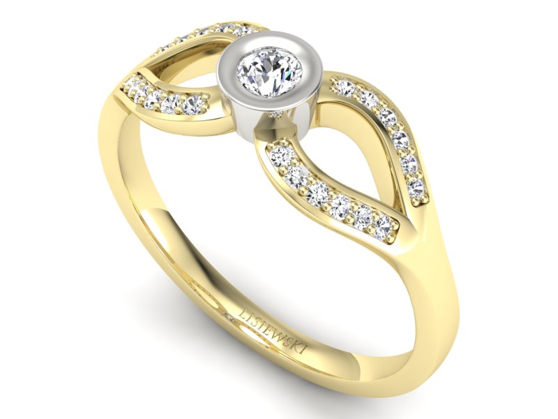 Złoty Pierścionek z brylantami promocja - 803skW_pro — zdjęcie 3