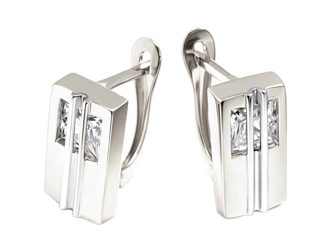 Kolczyki srebrne z cyrkoniami - 8040ag