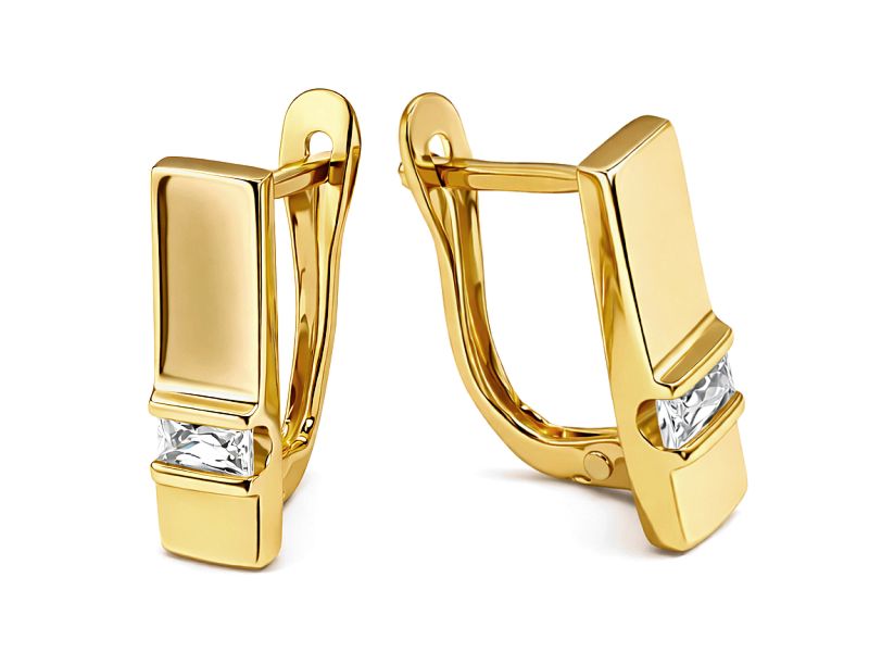 Złote kolczyki z cyrkoniami - 8041