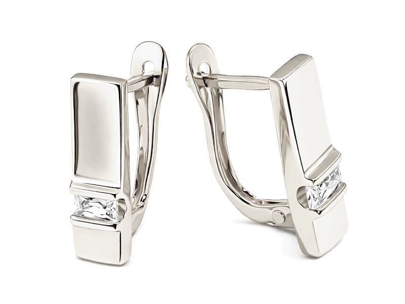 Kolczyki srebrne z cyrkoniami - 8041ag