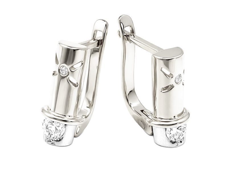 Kolczyki srebrne z cyrkoniami - 8044ag