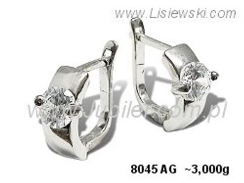 Kolczyki srebrne z cyrkoniami biżuteria srebrna 925 - 8045ag - 1