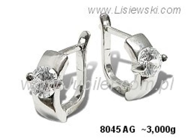 Kolczyki srebrne z cyrkoniami biżuteria srebrna próby 925 - 8045ag