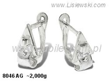 Kolczyki srebrne z cyrkoniami biżuteria srebrna 925 - 8046ag - 1