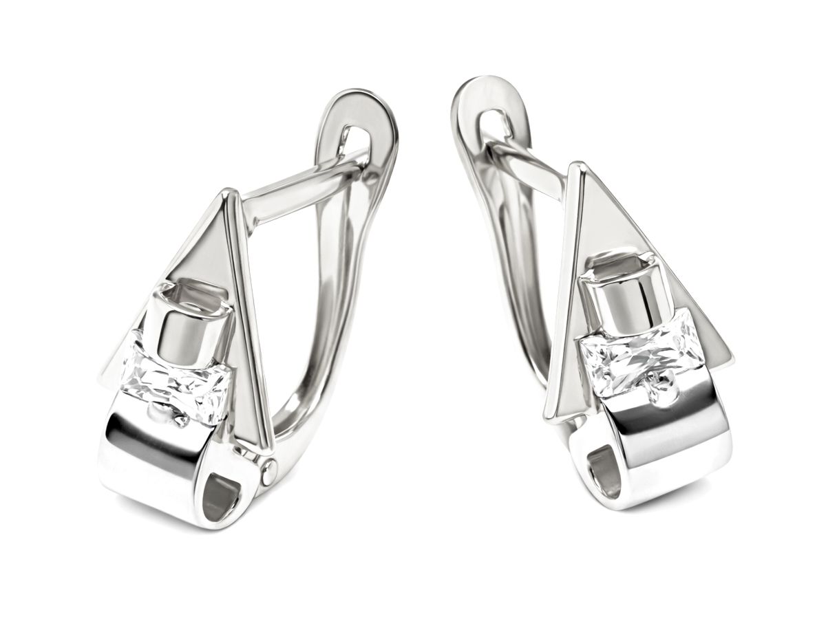 Kolczyki srebrne z cyrkoniami - 8046ag