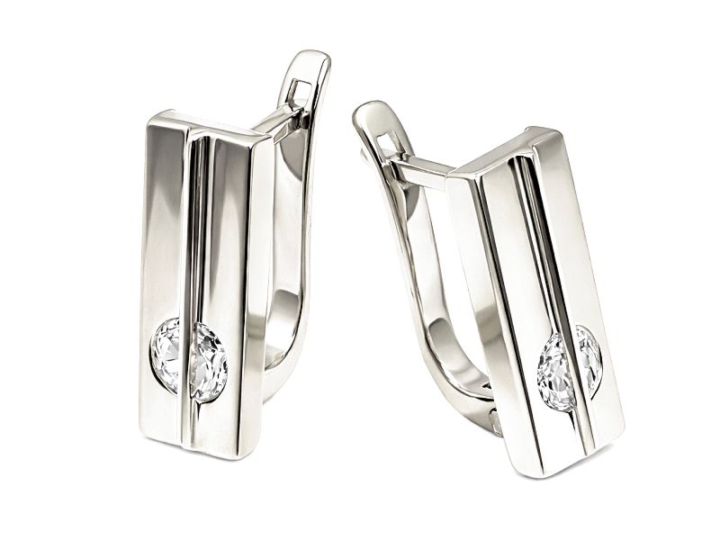 Kolczyki srebrne z cyrkoniami - 8047ag