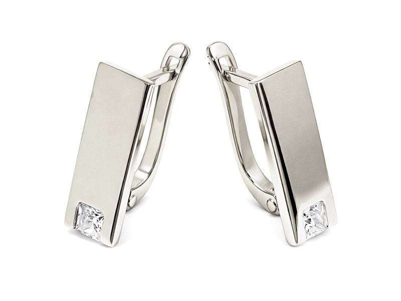 Kolczyki srebrne z cyrkoniami - 8048ag