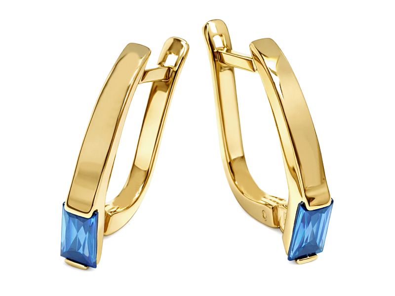 Złote kolczyki z spinelami - 8049