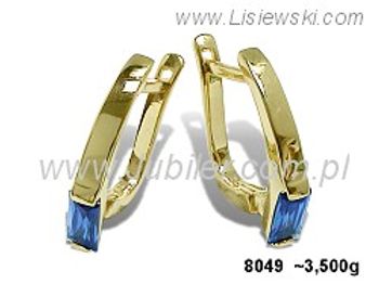 Złote Kolczyki żółte złoto z spinelami - 8049 - 1