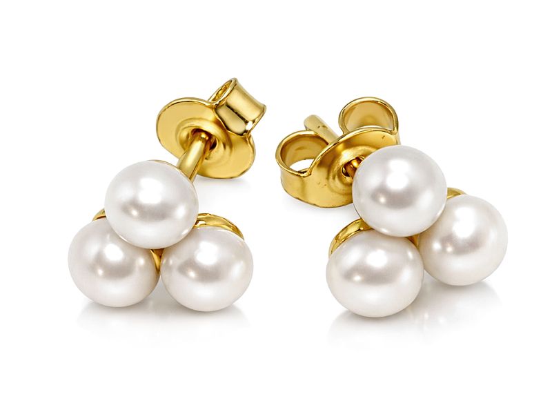 Złote kolczyki z perłami - 804_k