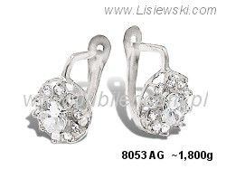 Kolczyki srebrne z cyrkoniami biżuteria srebrna próby 925 - 8053ag - 1