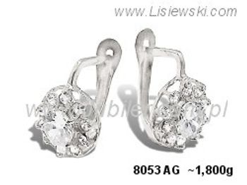 Kolczyki srebrne z cyrkoniami biżuteria srebrna 925 - 8053ag - 1