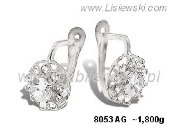 Kolczyki srebrne z cyrkoniami biżuteria srebrna próby 925 - 8053ag
