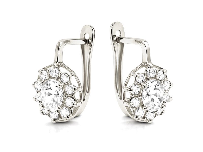 Kolczyki srebrne z cyrkoniami - 8053ag