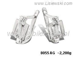 Kolczyki srebrne z cyrkoniami biżuteria srebrna próby 925 - 8055ag