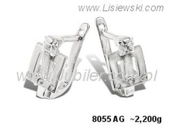 Kolczyki srebrne z cyrkoniami biżuteria srebrna 925 - 8055ag - 1