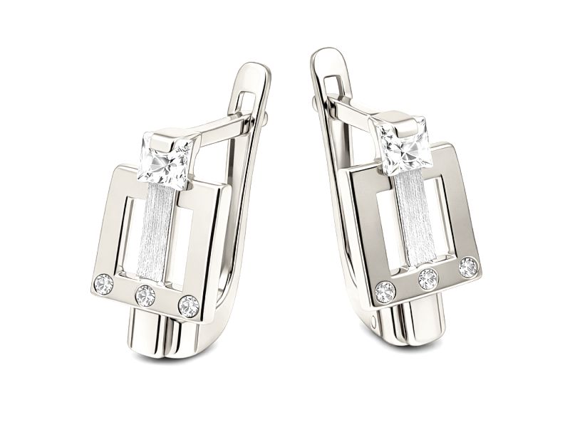 Kolczyki srebrne z cyrkoniami - 8055ag