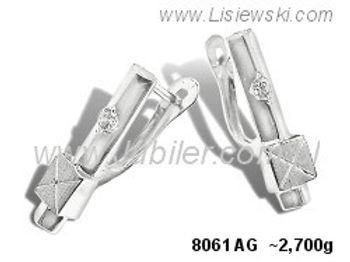 Kolczyki srebrne z cyrkoniami biżuteria srebrna 925 - 8061ag - 1