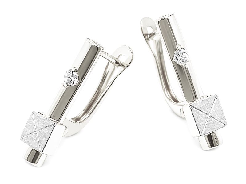 Kolczyki srebrne z cyrkoniami - 8061ag