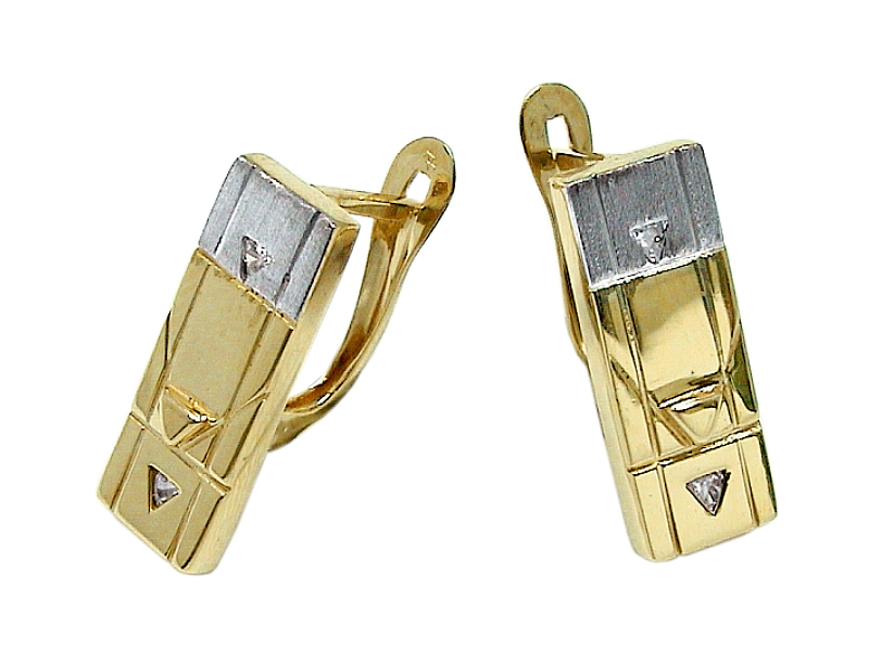 Złote kolczyki z cyrkoniami - 8062