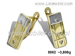Złote Kolczyki z cyrkoniami żółte złoto próba 585 - 8062 - 1