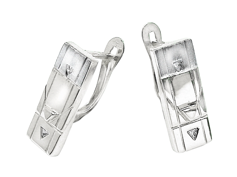 Kolczyki srebrne z cyrkoniami - 8062ag