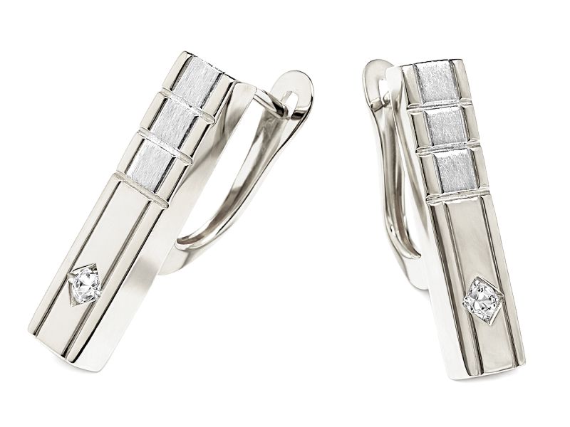 Kolczyki srebrne z cyrkoniami - 8063ag