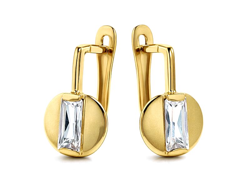 Złote kolczyki z cyrkoniami - 8075