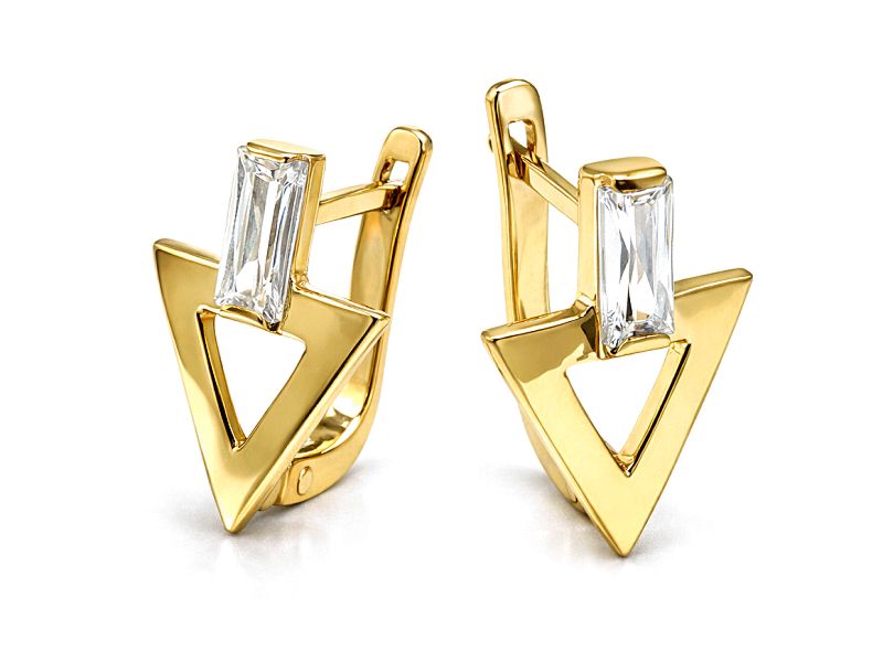 Złote kolczyki z cyrkoniami - 8080