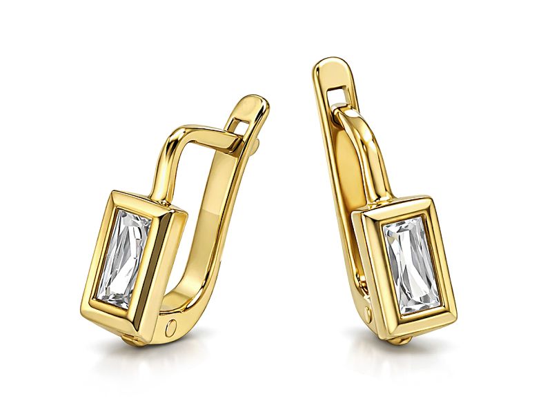 Złote kolczyki z cyrkoniami - 8082