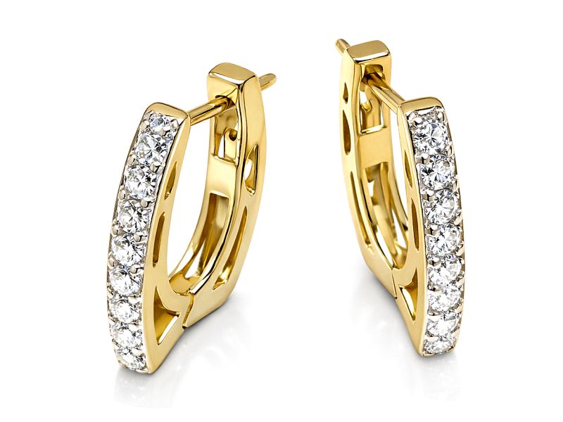 Złote kolczyki z cyrkoniami - 8084