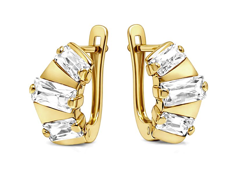 Złote kolczyki z cyrkoniami - 8088